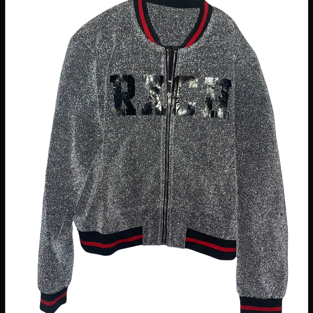 Silver glitter jacket